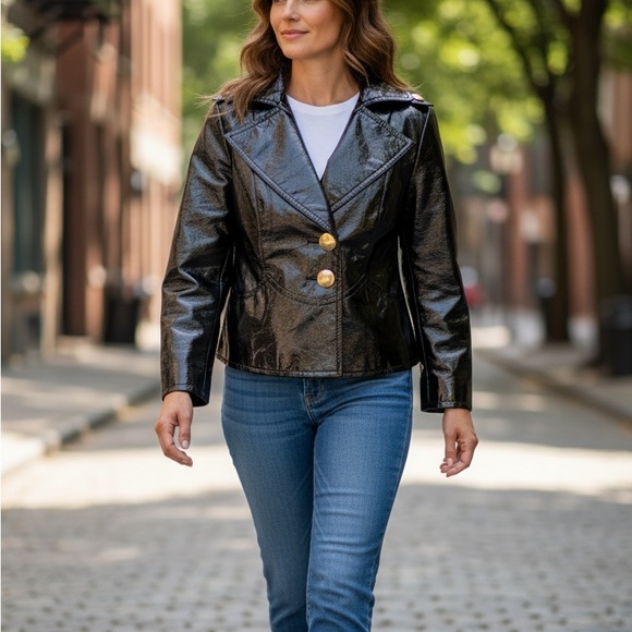 Yoana Baraschi Black Textured Jacket 2 $390 - Picture 2 of 6